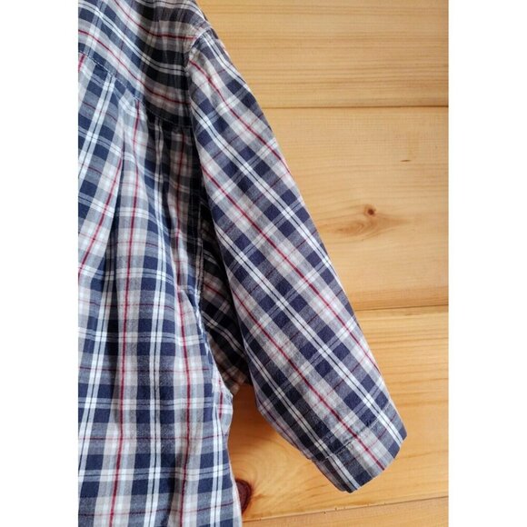 Mens 3XL Wrangler Short Sleeve Button Down Shirt Blue plaid Big and Tall - Picture 8 of 14